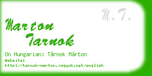 marton tarnok business card